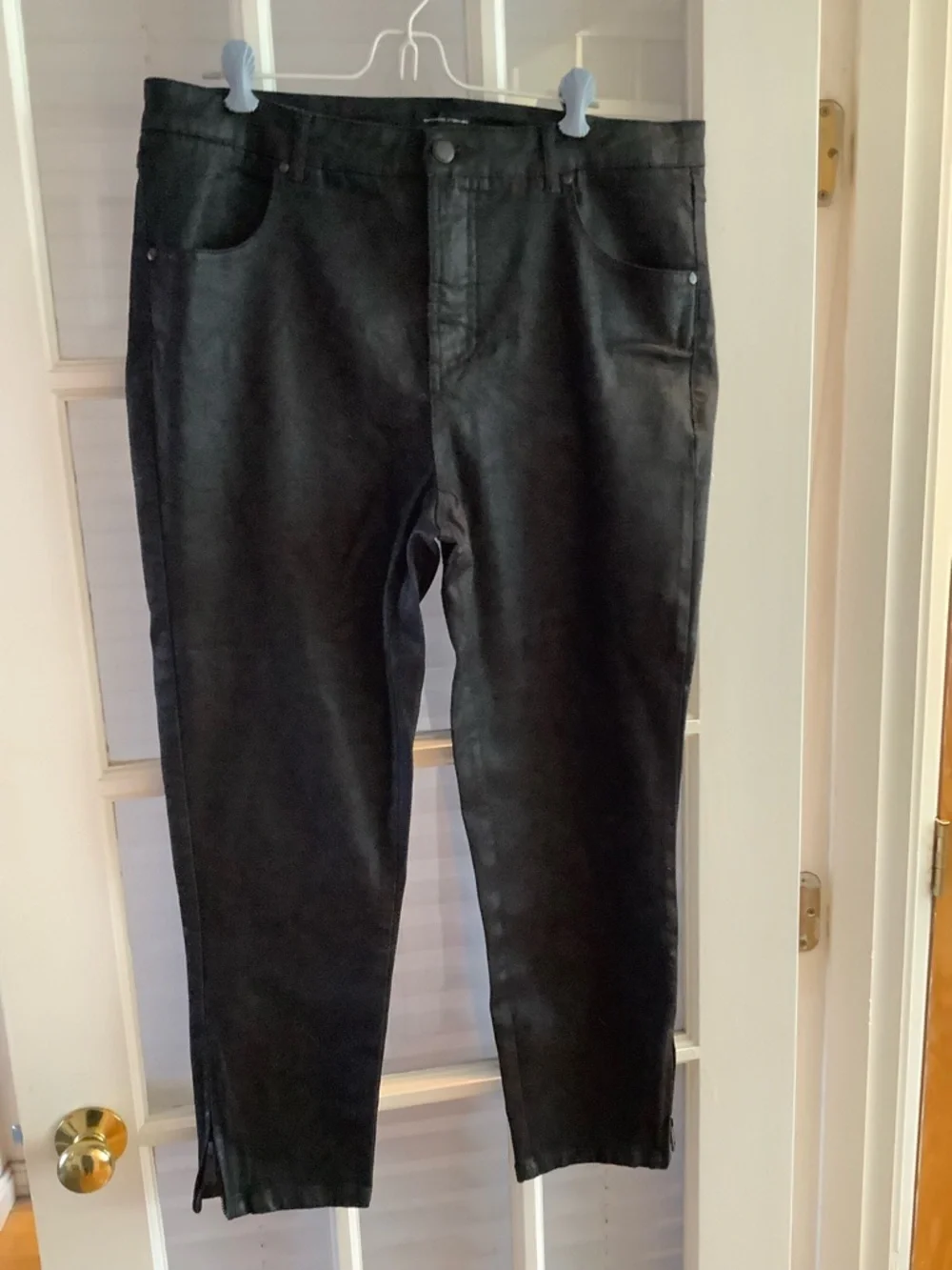 Universal Standard Black Shiny zip ankle Jeans sz 14 - Picture 1 of 3